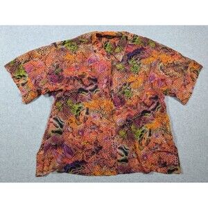 Peruvian Connection Multicolor Button Down Shirt Size XL